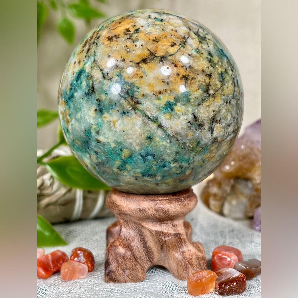 2467 African Turquoise Crystal Sphere